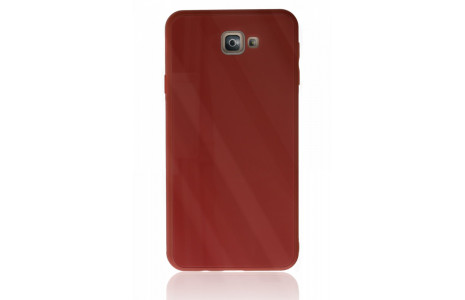 Newface Samsung Galaxy J7 Prime Kılıf Glass Kapak - Bordo