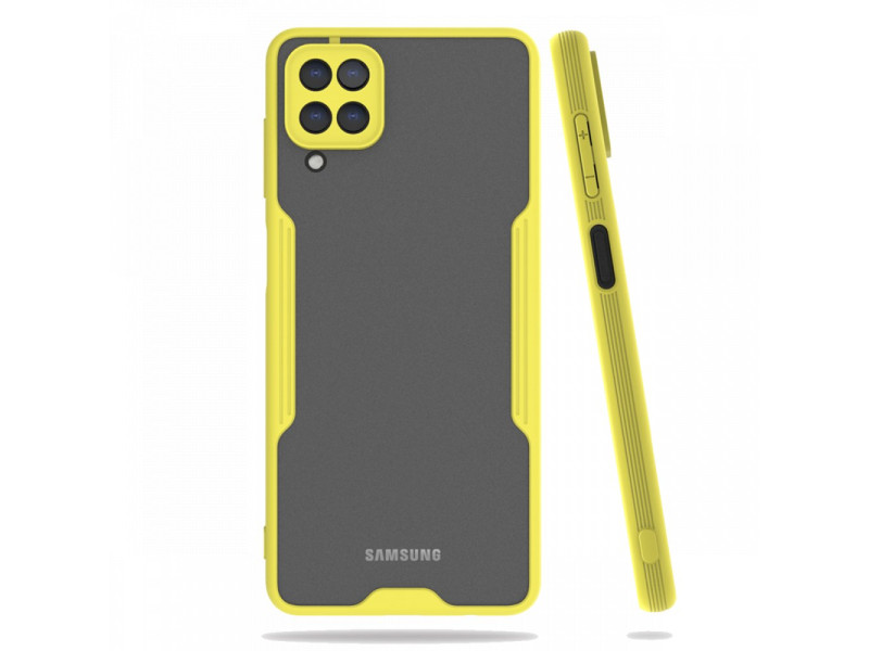 Newface Samsung Galaxy M22 Kılıf Platin Silikon - Sarı