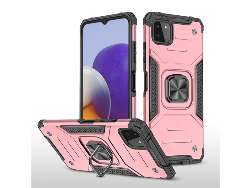 Newface Samsung Galaxy M22 Kılıf Zegna Yüzüklü Silikon Kapak - Rose