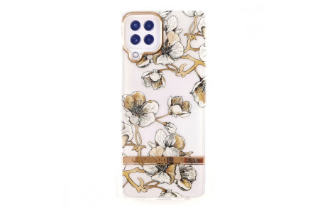 Newface Samsung Galaxy M32 Kılıf Çiçekli Silikon - Pudra