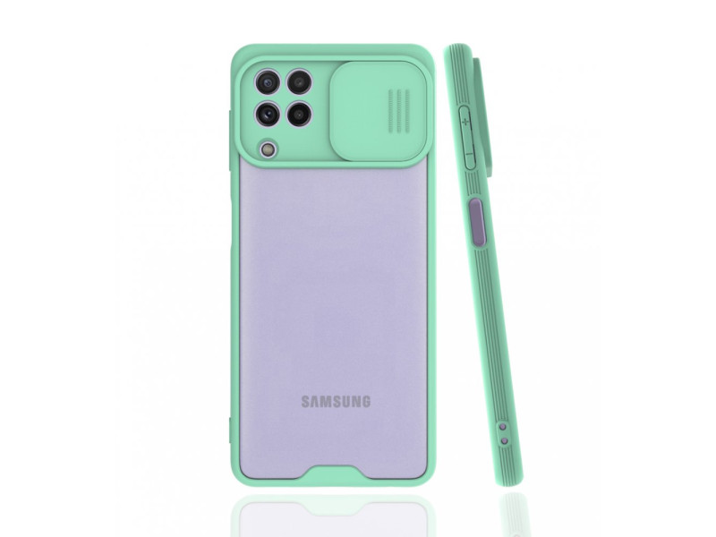 Newface Samsung Galaxy M32 Kılıf Platin Kamera Koruma Silikon - Açık Yeşil