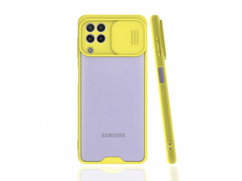 Newface Samsung Galaxy M32 Kılıf Platin Kamera Koruma Silikon - Sarı