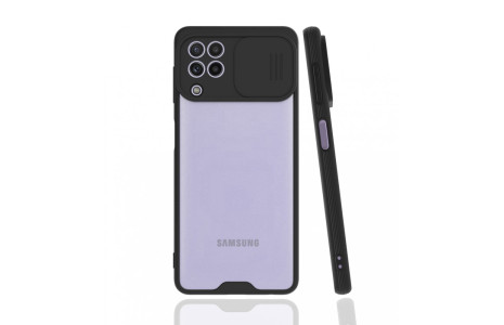 Newface Samsung Galaxy M32 Kılıf Platin Kamera Koruma Silikon - Siyah
