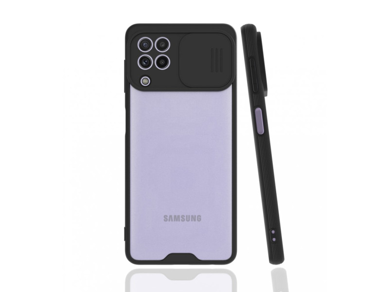 Newface Samsung Galaxy M32 Kılıf Platin Kamera Koruma Silikon - Siyah