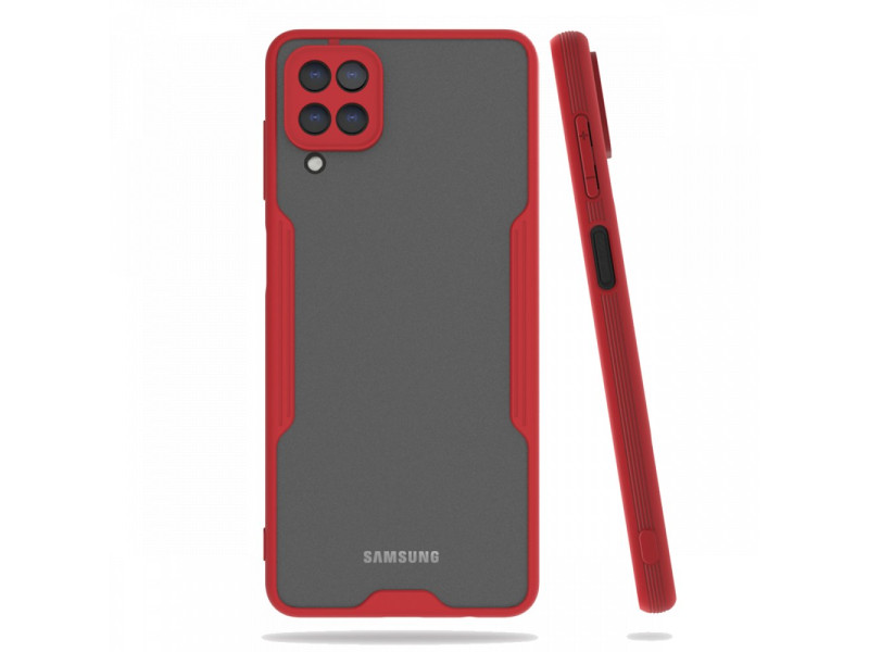 Newface Samsung Galaxy M32 Kılıf Platin Silikon - Kırmızı