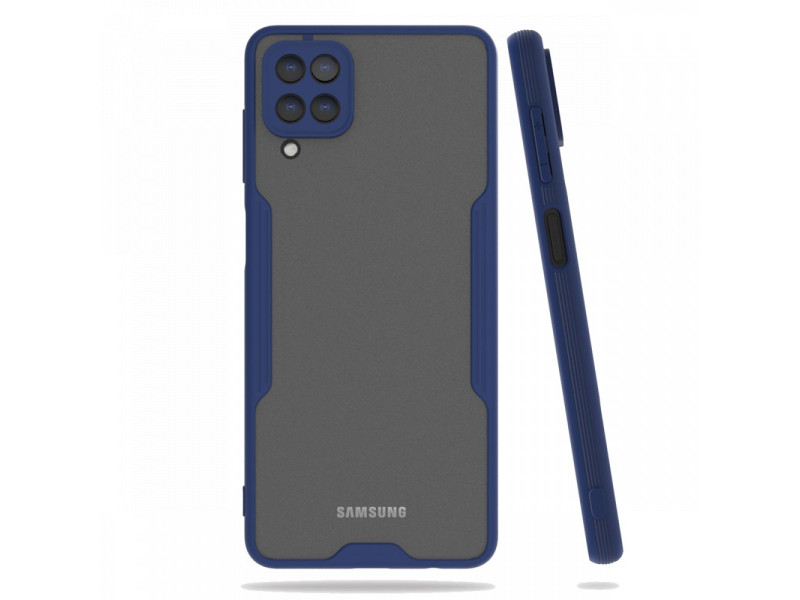 Newface Samsung Galaxy M32 Kılıf Platin Silikon - Lacivert
