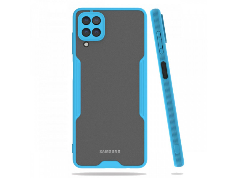 Newface Samsung Galaxy M32 Kılıf Platin Silikon - Mavi