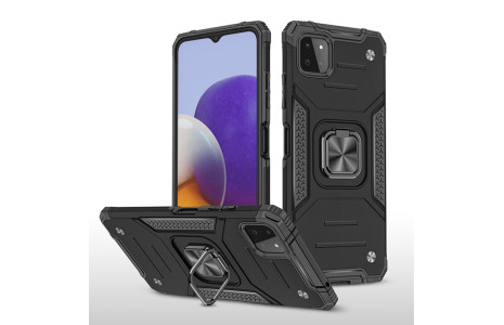 Newface Samsung Galaxy M32 Kılıf Zegna Yüzüklü Silikon Kapak - Siyah