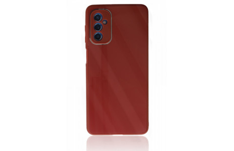 Newface Samsung Galaxy M52 5G Kılıf Glass Kapak - Bordo