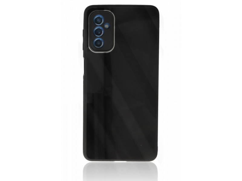 Newface Samsung Galaxy M52 5G Kılıf Glass Kapak - Siyah