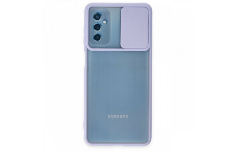Newface Samsung Galaxy M52 5G Kılıf Palm Buzlu Kamera Sürgülü Silikon - Lila