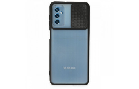 Newface Samsung Galaxy M52 5G Kılıf Palm Buzlu Kamera Sürgülü Silikon - Siyah