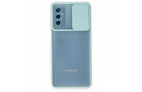 Newface Samsung Galaxy M52 5G Kılıf Palm Buzlu Kamera Sürgülü Silikon - Turkuaz