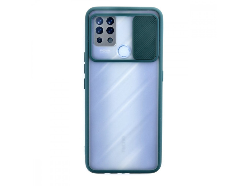 Newface Tecno Pova Kılıf Palm Buzlu Kamera Sürgülü Silikon - Yeşil