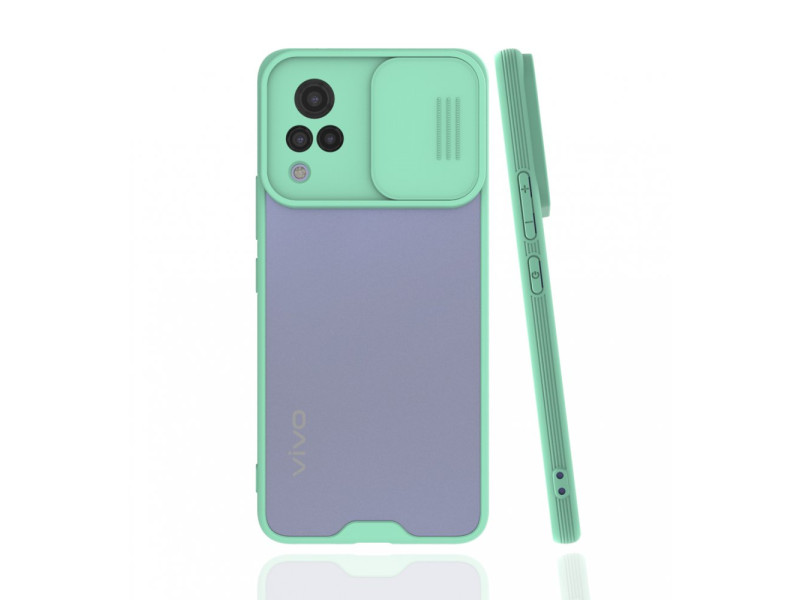 Newface Vivo V21 Kılıf Platin Kamera Koruma Silikon - Açık Yeşil