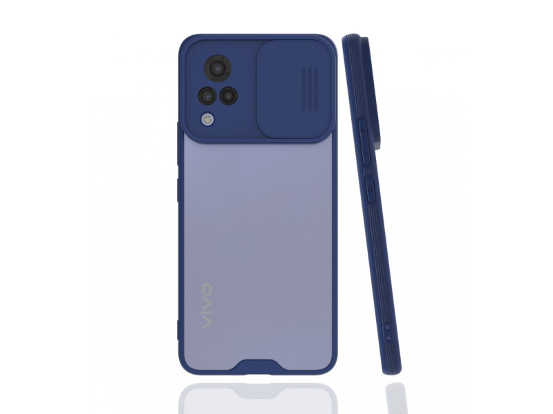 Newface Vivo V21 Kılıf Platin Kamera Koruma Silikon - Lacivert