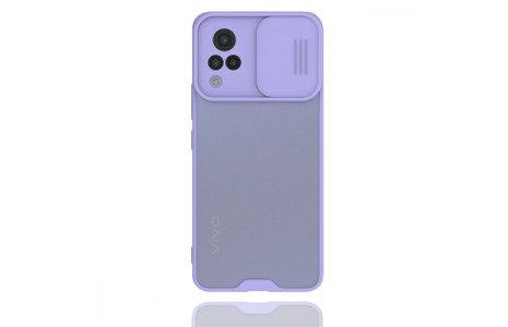 Newface Vivo V21 Kılıf Platin Kamera Koruma Silikon - Lila