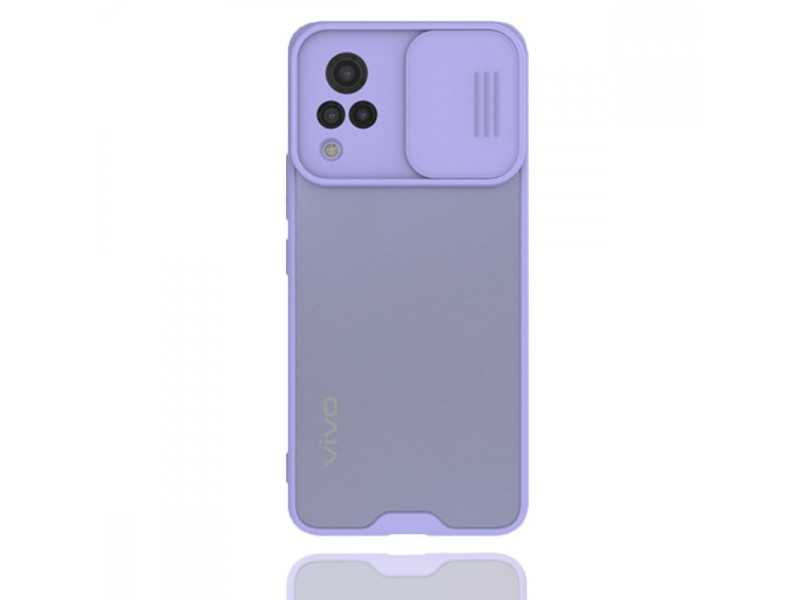 Newface Vivo V21 Kılıf Platin Kamera Koruma Silikon - Lila