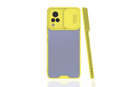 Newface Vivo V21 Kılıf Platin Kamera Koruma Silikon - Sarı