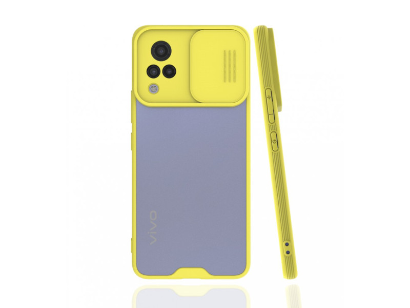 Newface Vivo V21 Kılıf Platin Kamera Koruma Silikon - Sarı