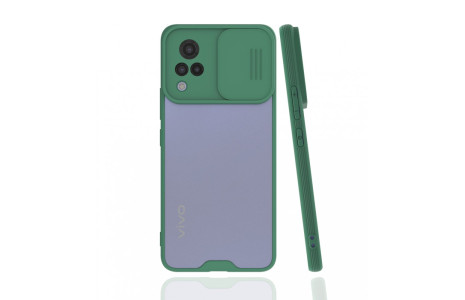 Newface Vivo V21 Kılıf Platin Kamera Koruma Silikon - Yeşil