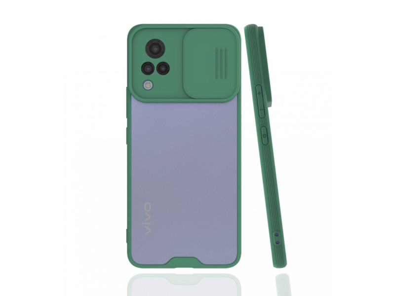 Newface Vivo V21 Kılıf Platin Kamera Koruma Silikon - Yeşil
