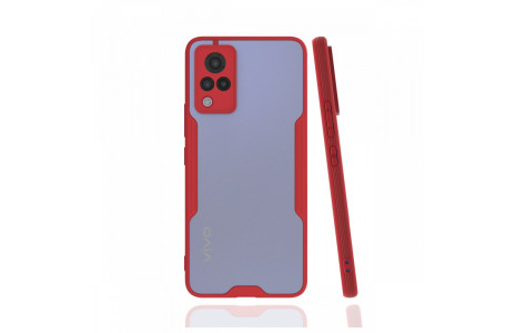 Newface Vivo V21 Kılıf Platin Silikon - Kırmızı