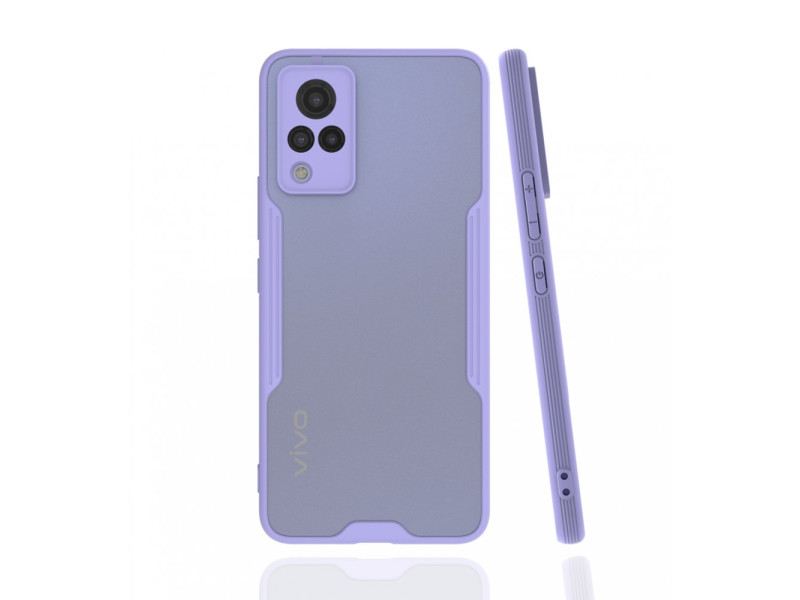 Newface Vivo V21 Kılıf Platin Silikon - Lila
