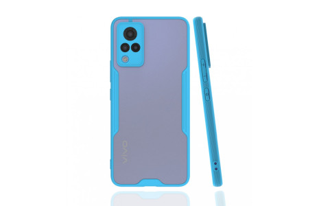 Newface Vivo V21 Kılıf Platin Silikon - Mavi
