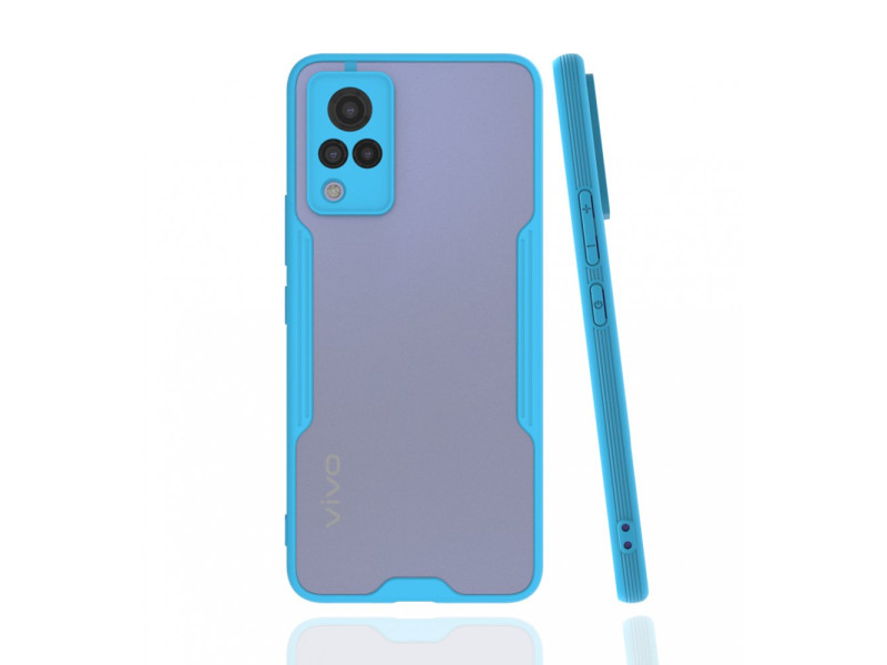 Newface Vivo V21 Kılıf Platin Silikon - Mavi