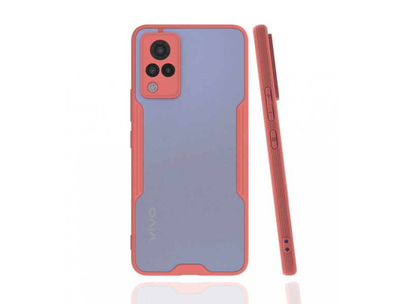 Newface Vivo V21 Kılıf Platin Silikon - Pembe