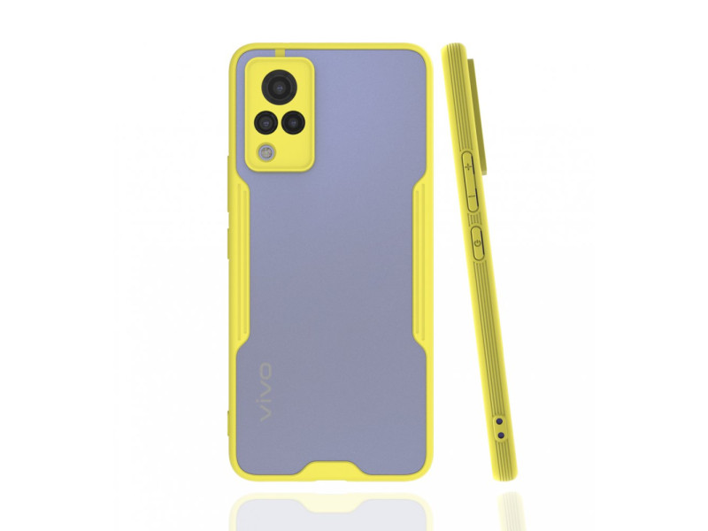 Newface Vivo V21 Kılıf Platin Silikon - Sarı