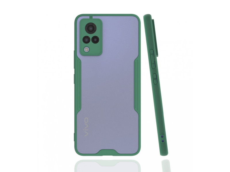 Newface Vivo V21 Kılıf Platin Silikon - Yeşil