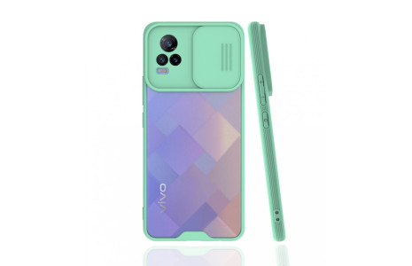 Newface Vivo V21e Kılıf Platin Kamera Koruma Silikon - Açık Yeşil