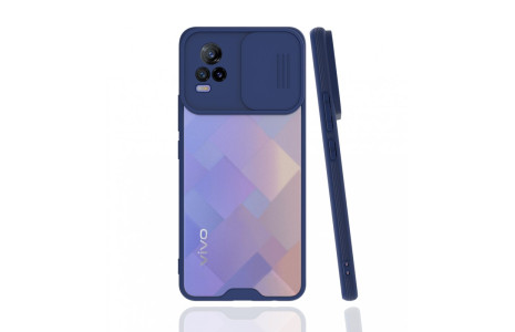 Newface Vivo V21e Kılıf Platin Kamera Koruma Silikon - Lacivert