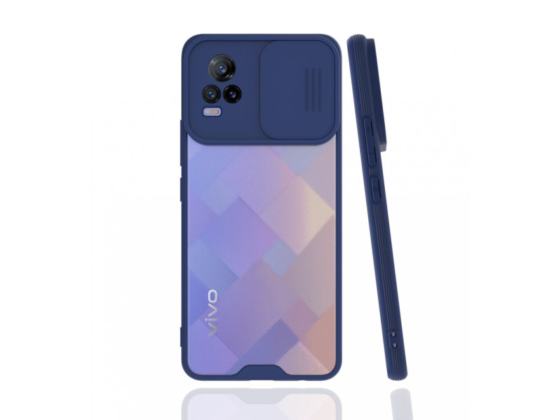 Newface Vivo V21e Kılıf Platin Kamera Koruma Silikon - Lacivert