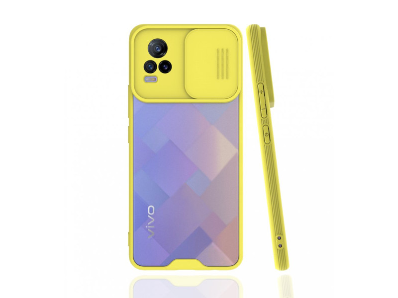Newface Vivo V21e Kılıf Platin Kamera Koruma Silikon - Sarı