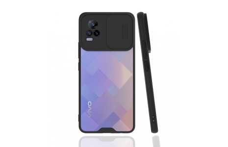 Newface Vivo V21e Kılıf Platin Kamera Koruma Silikon - Siyah