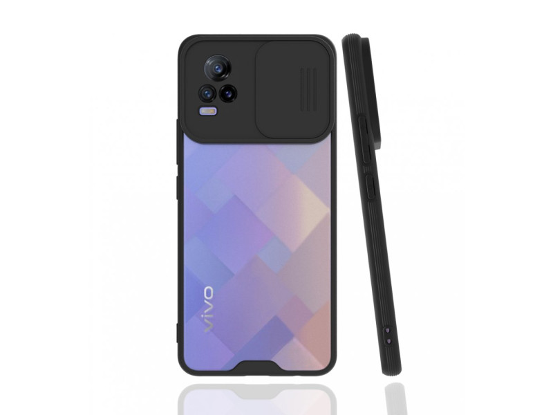 Newface Vivo V21e Kılıf Platin Kamera Koruma Silikon - Siyah