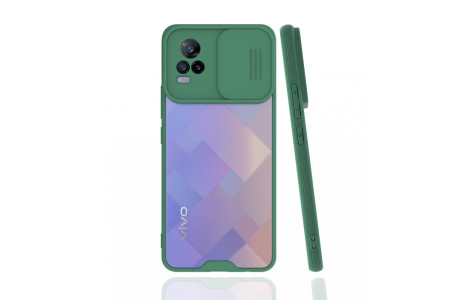Newface Vivo V21e Kılıf Platin Kamera Koruma Silikon - Yeşil
