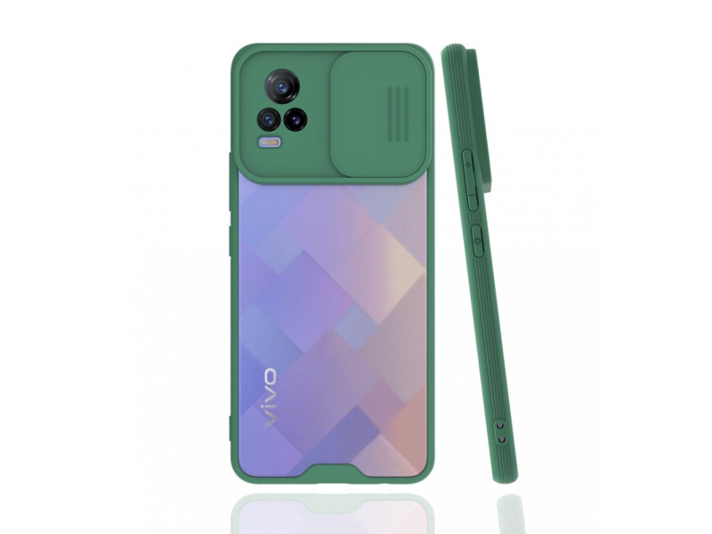 Newface Vivo V21e Kılıf Platin Kamera Koruma Silikon - Yeşil
