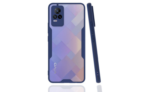 Newface Vivo V21e Kılıf Platin Silikon - Lacivert
