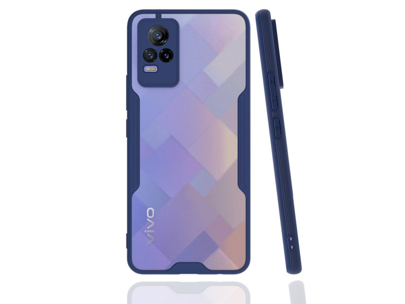Newface Vivo V21e Kılıf Platin Silikon - Lacivert