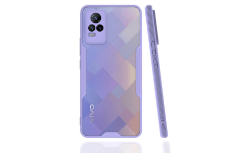 Newface Vivo V21e Kılıf Platin Silikon - Lila