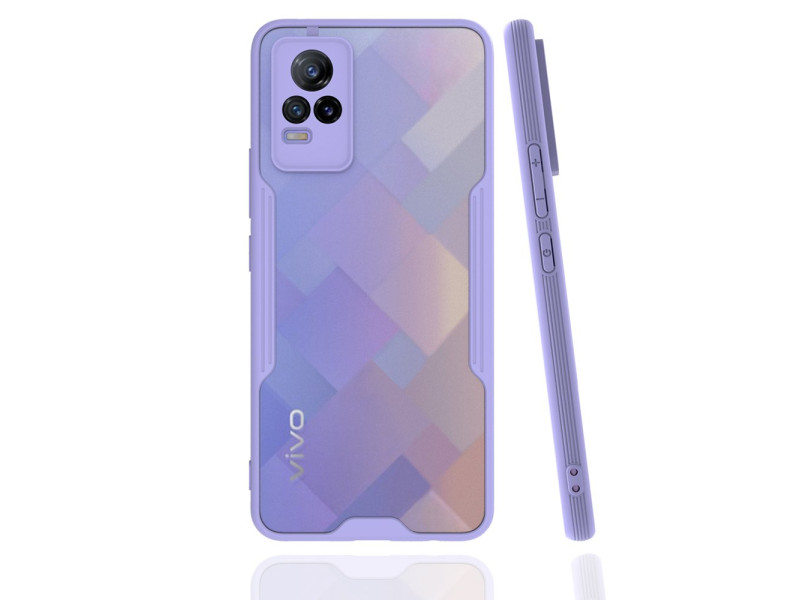 Newface Vivo V21e Kılıf Platin Silikon - Lila
