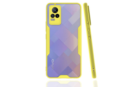 Newface Vivo V21e Kılıf Platin Silikon - Sarı