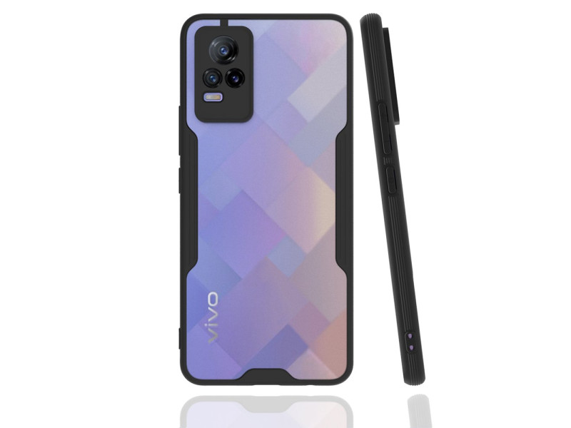 Newface Vivo V21e Kılıf Platin Silikon - Siyah