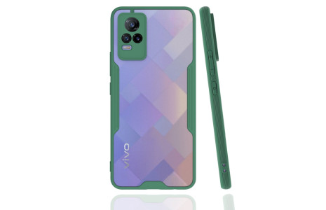 Newface Vivo V21e Kılıf Platin Silikon - Yeşil