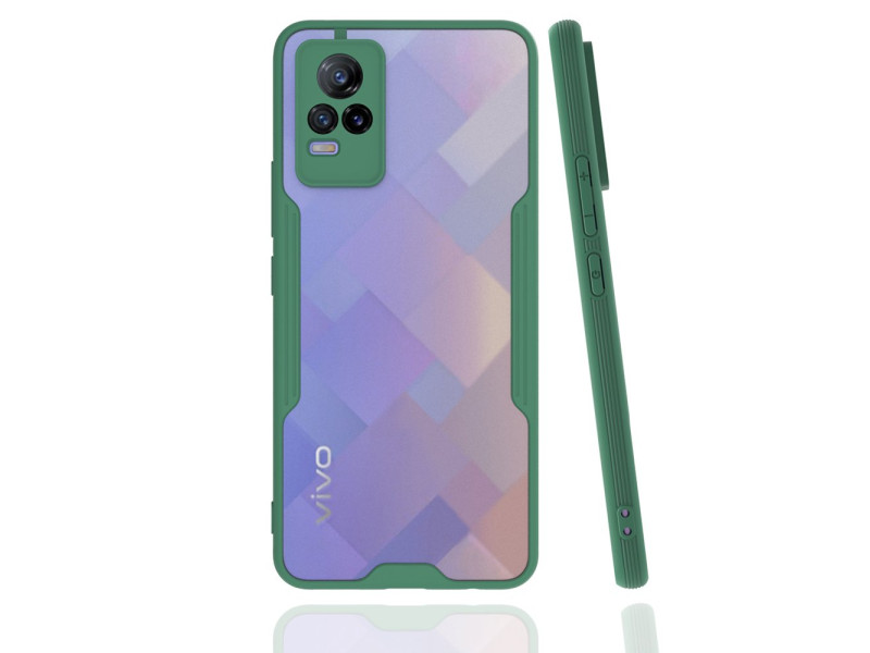 Newface Vivo V21e Kılıf Platin Silikon - Yeşil