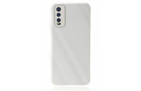 Newface Vivo Y20 Kılıf Glass Kapak - Beyaz